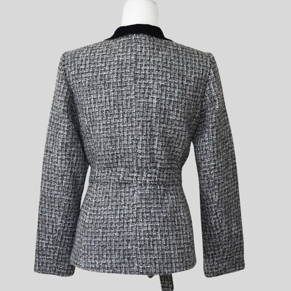 White House Black Market Women's Tweed Jacket / Blazer Gray Size 8 - Picture 3 of 8